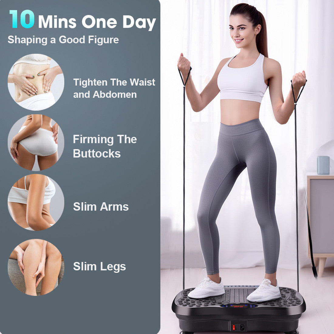 Vibration Plate Exercise Machine Home Workout Equipment Body Shaper Massager UK