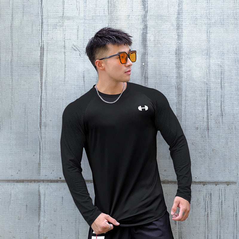 High Elastic Running Workout Long Sleeve Men's Tight Quick-drying