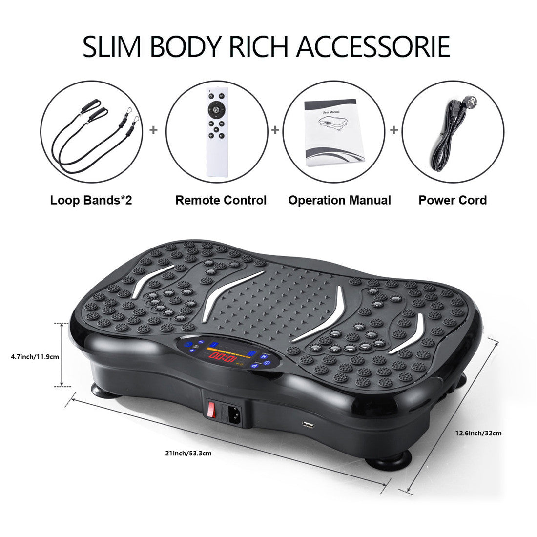 Vibration Plate Exercise Machine Home Workout Equipment Body Shaper Massager UK