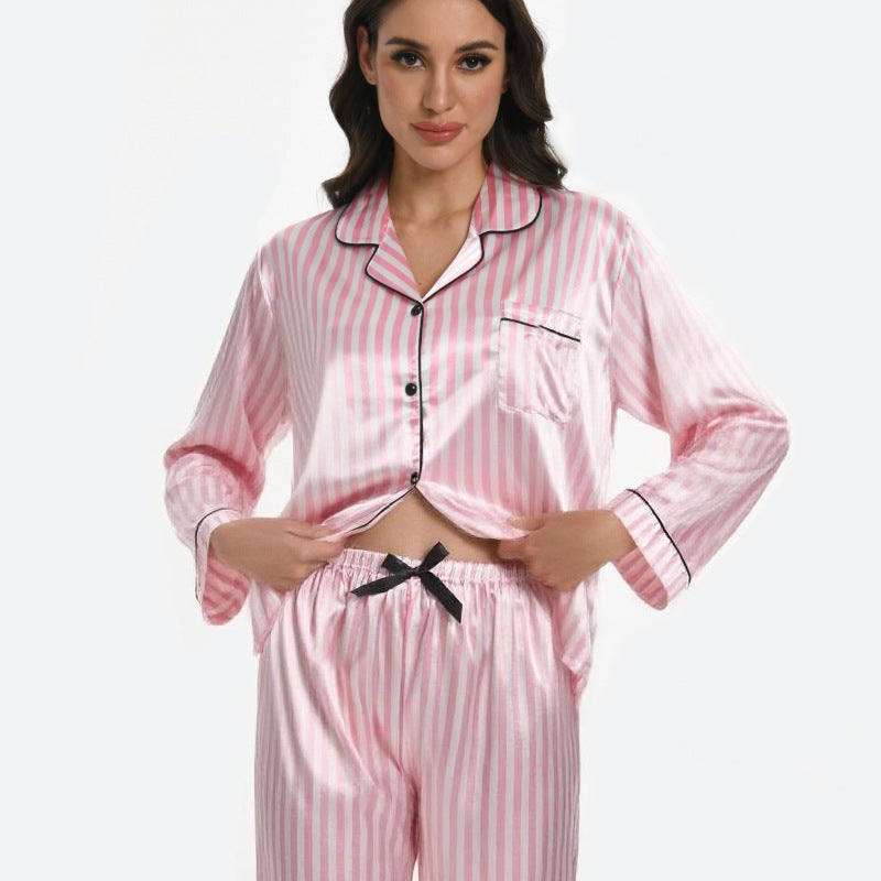 Leopard-print Pajamas In Ice Silk And Faux Silk