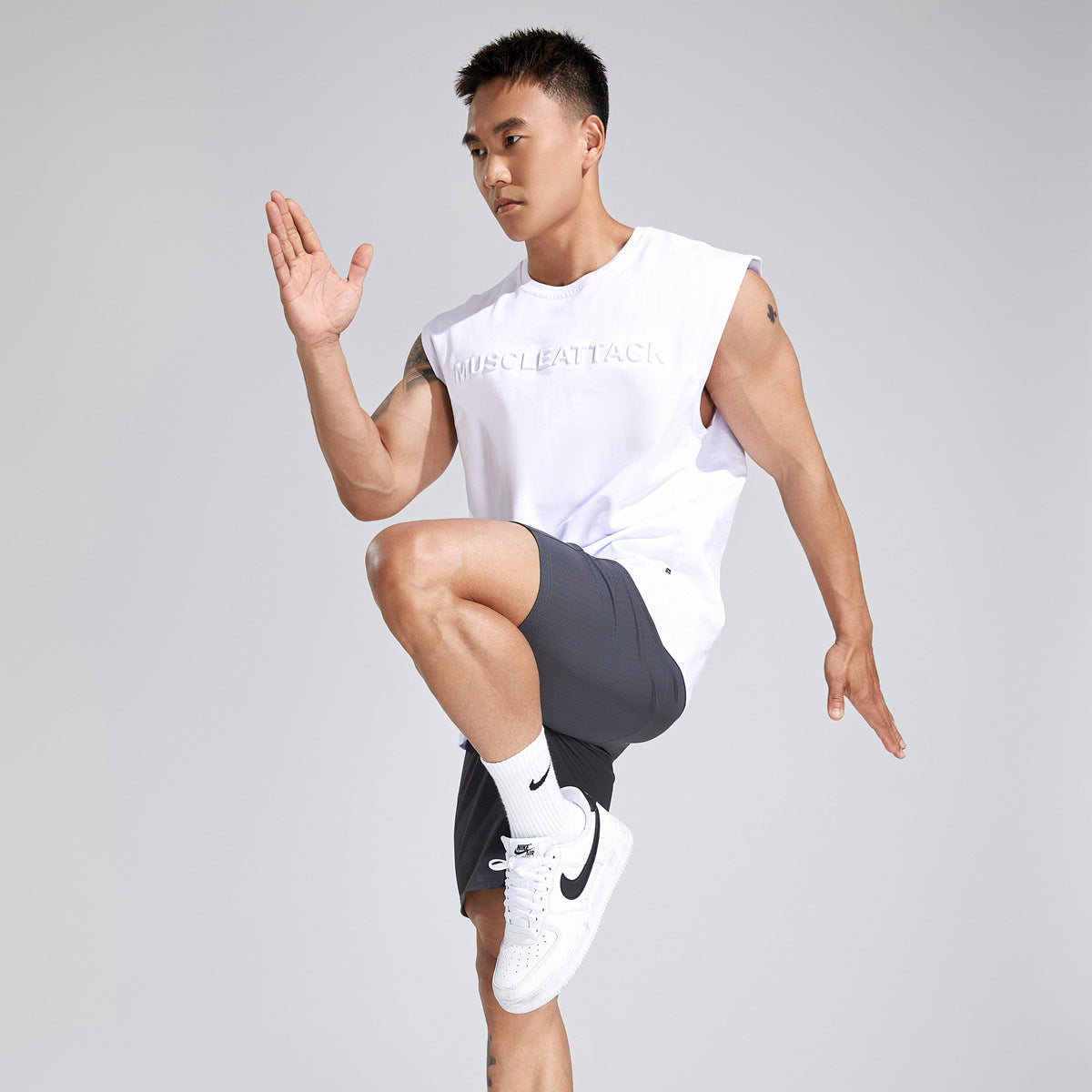 Muscle Workout Brothers Summer New Fitness Heavy Cotton Wide Shoulder Vest
